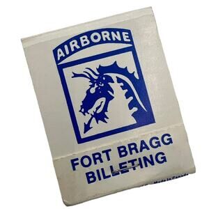 VTG Matchbook Cover - US Military - Billeting Branch Fort Bragg, NC UNSTRUCK
